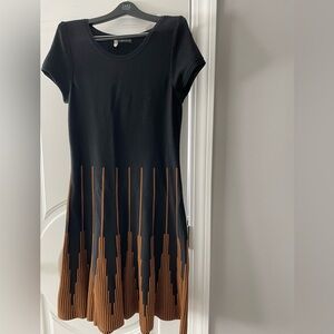 The Peruvian Connection Size Large, Black and Coffee colored Fit and Flare Dress